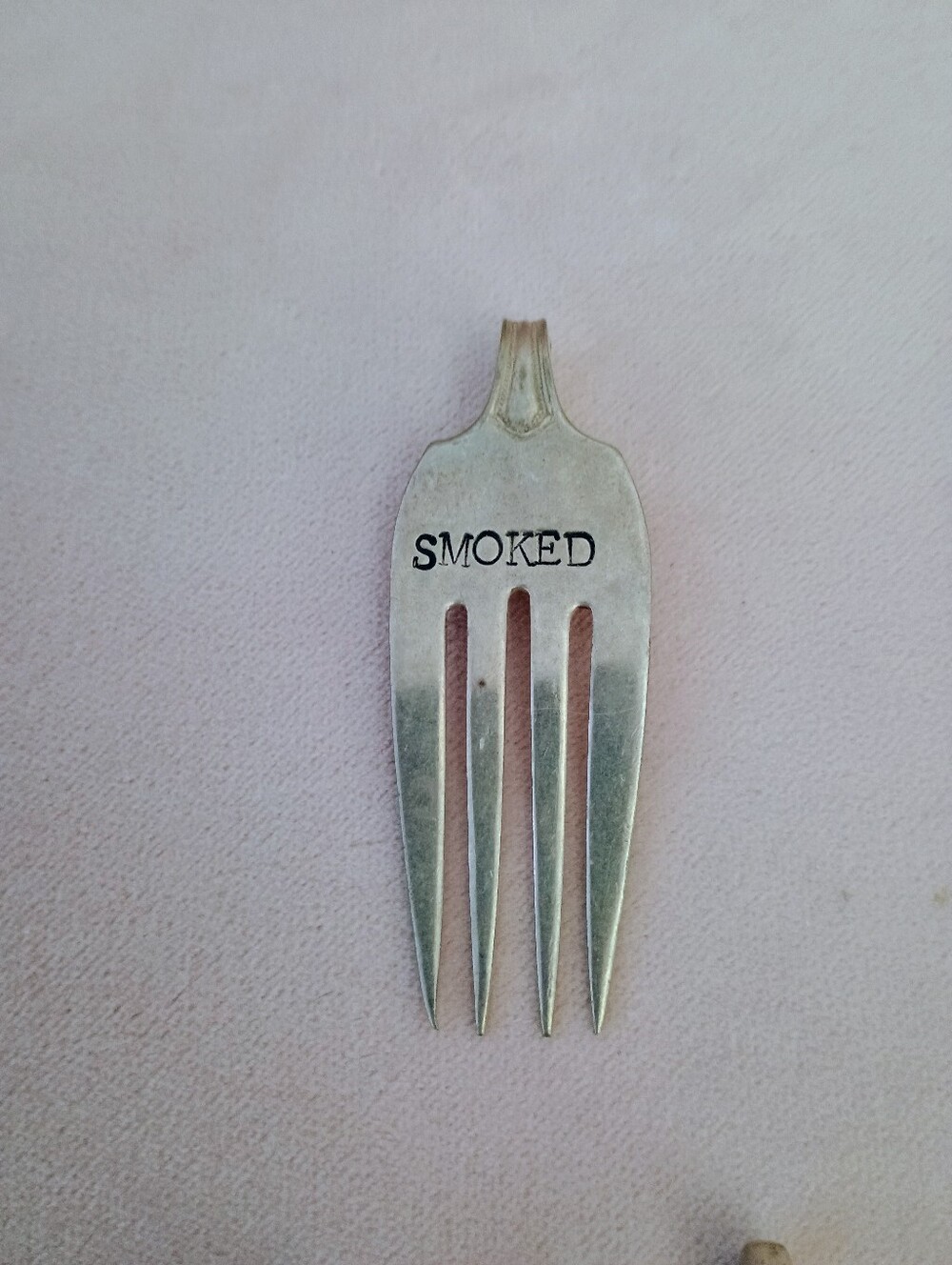 Set of 7 Vintage Cheese/Tasting Fork Markers - Silver Tone- Hand stamped - Picture 7 of 8